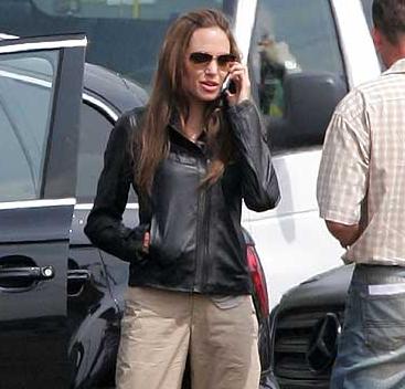 Angelina Jolie Leather Jacket. it seems angie loves leather