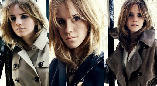 Advertising campaign images for Burberry featuring Emma Watson, 