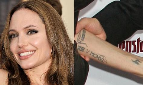Angelina also showed off new additions to her tattoo collection – swirls 