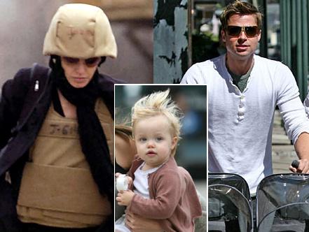 Angelina Jolie: G.I Joe Look, Brad Pitt With Shiloh