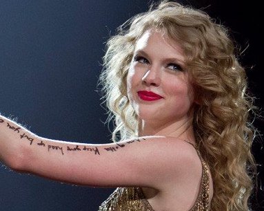 taylor swift speak now tour arm writing